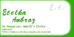 etelka ambroz business card